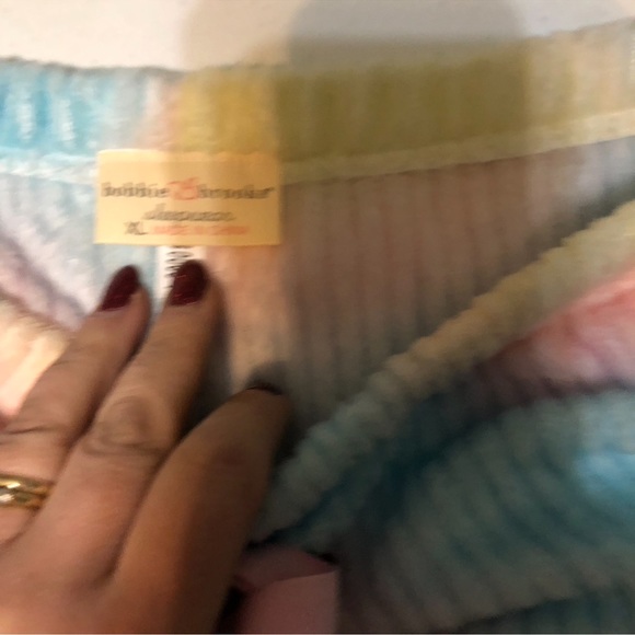 NWOT Pastel Tie Dye Fuzzy Pajama Pants xL - Picture 5 of 5